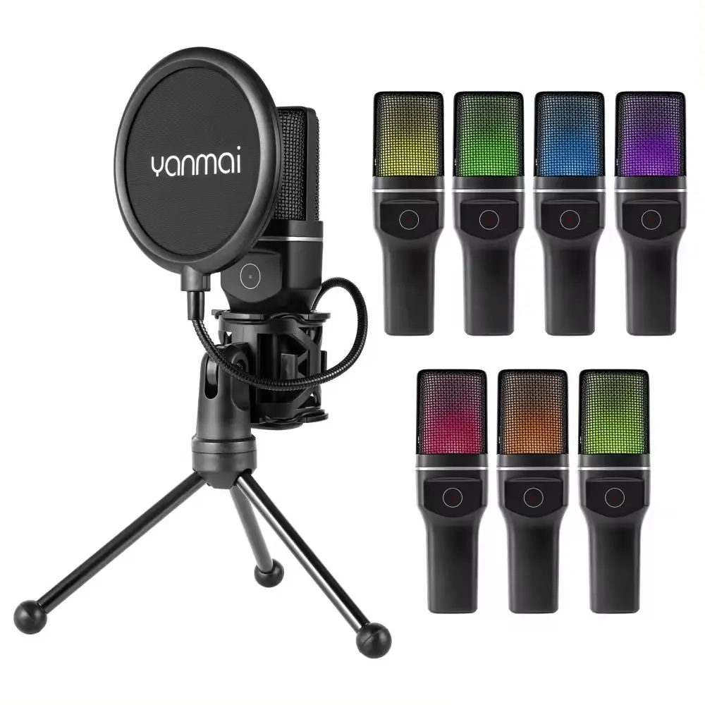 Sf-777W Yanmai Wireless 2.4G Condenser Desktop with Wireless Active Noise Canceling Gaming Microphone for Live Streaming