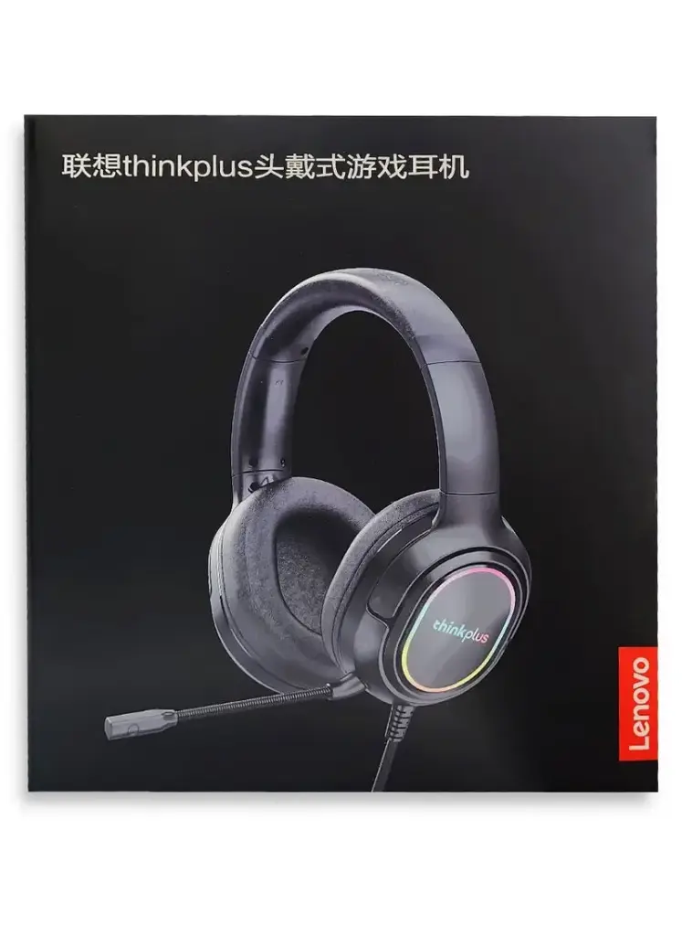 G85B Lenovo ThinkPlus Wired Headset, Built-in Microphone, LED Light, USB Connector, Black, 