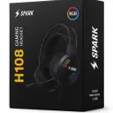 H108 Spark Wired Gaming Headset, Built-in Microphone USB Black