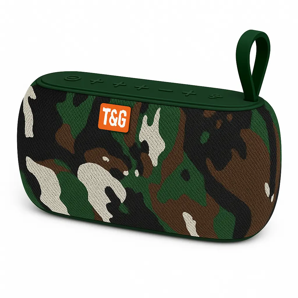 TG177 Portable Bluetooth Speaker 20W Wireless Waterproof Outdoor Subwoofer Column Supports TF Alarm Clock USB Subwoofer Music (camouflage)