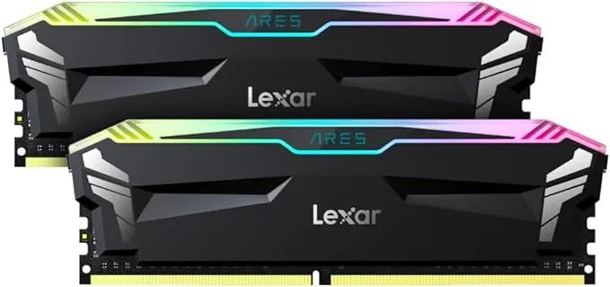 Lexar ARES RGB 16GB (1*16) DDR4 RAM 3600MT/s CL18 Desktop Memory, Compatible with Intel XMP 2.0 and AMD Ryzen (Black) LD4BU008G-R3600GDLA