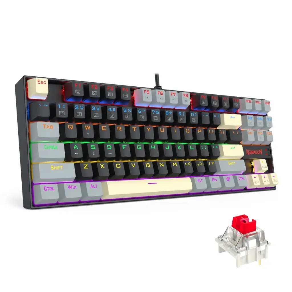 [K552LGY-R] Redragon K552LGY KUMARA Mechanical Gaming Keyboard – Red Switches – Rainbow LED