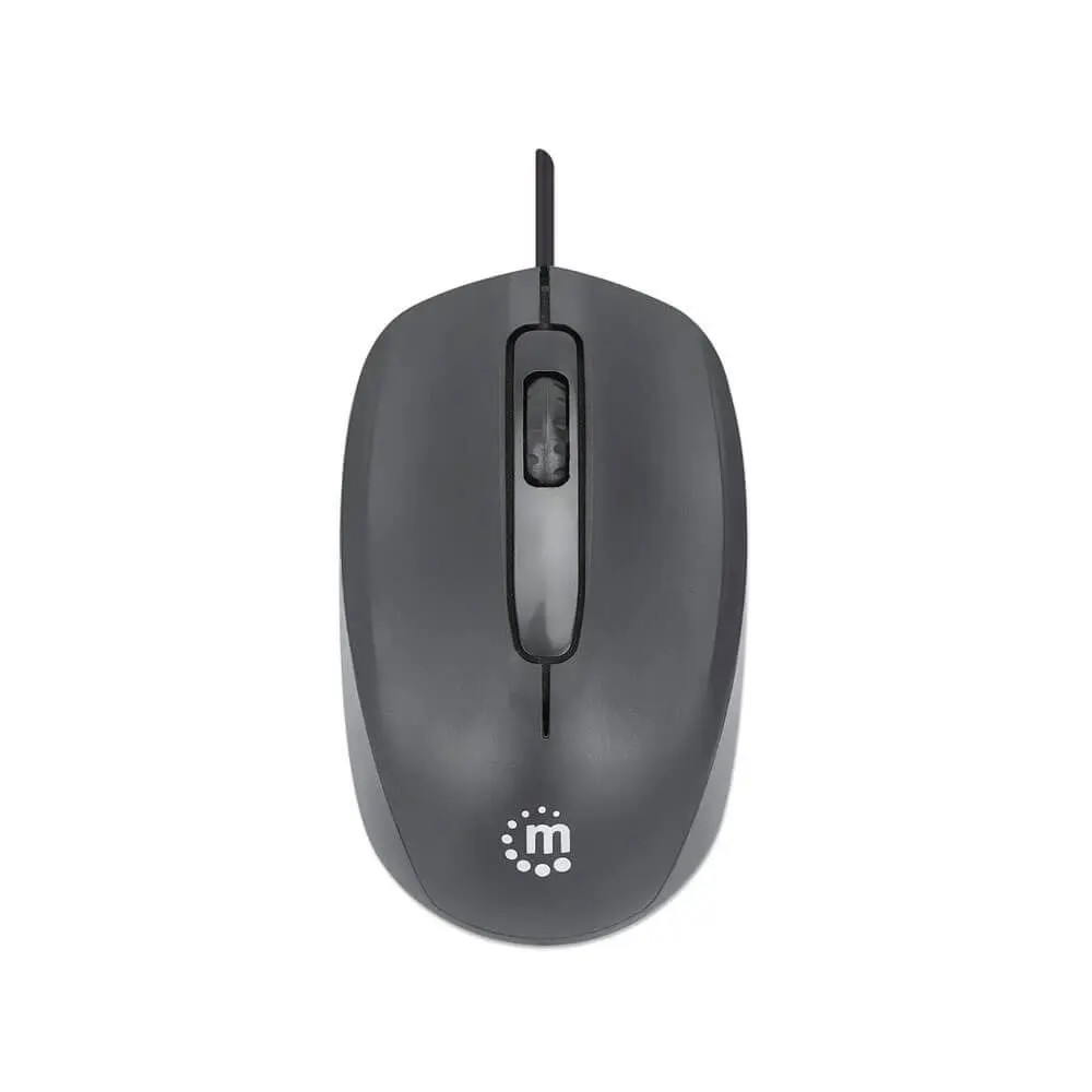 [mo707] Manhattan Comfort II Wired Optical Mouse 1000 DPI Ambidextrous 1.2 m Cable - Black