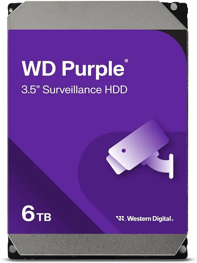 Western Digital WD Purple 8TB Surveillance Hard Drive - Designed for 24/7 Video Recording, AllFrame Technology, Enhanced Workload, Up to 64 HD Cameras