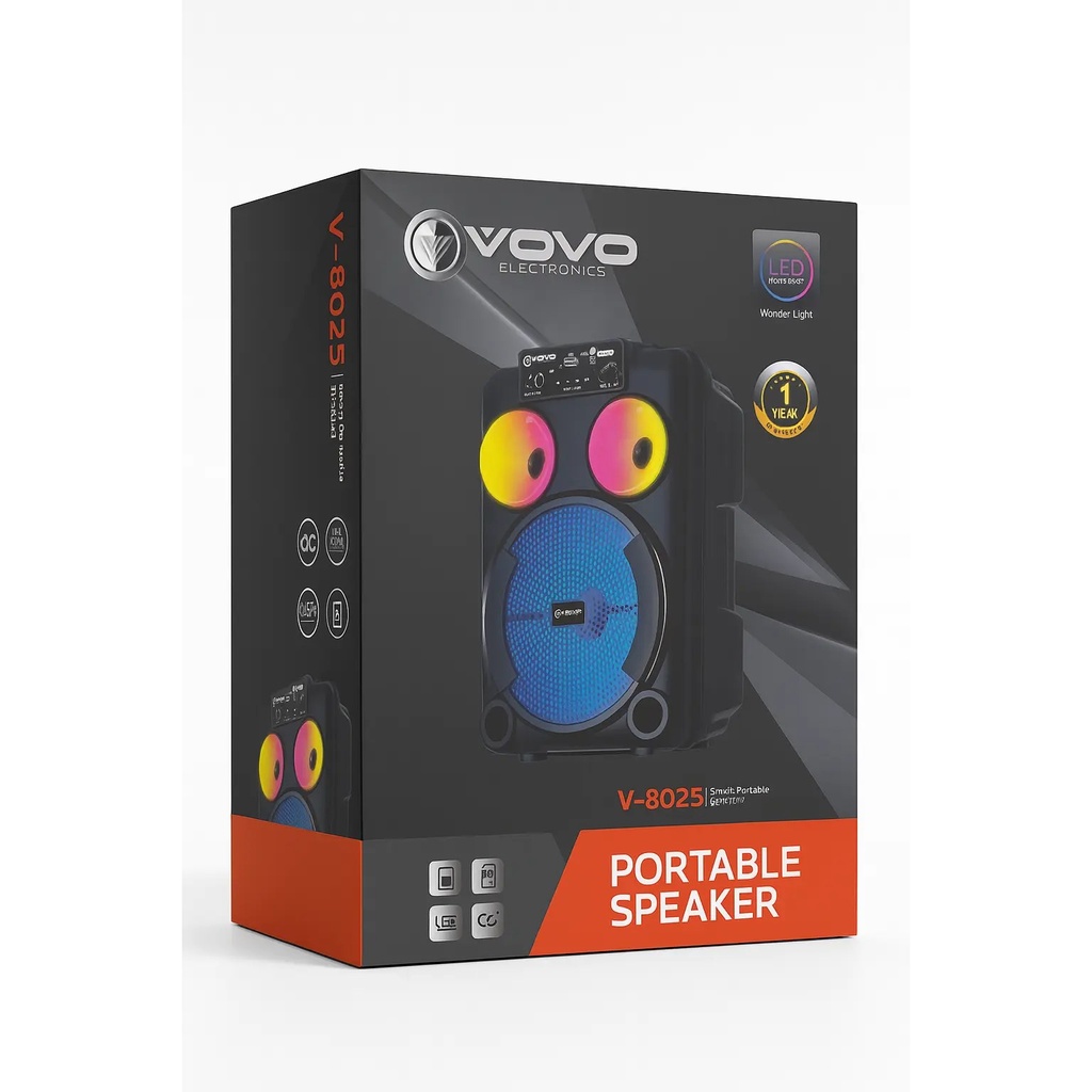 [8025] VOVO V-8025 Party RGB Portable Speaker 1.0 