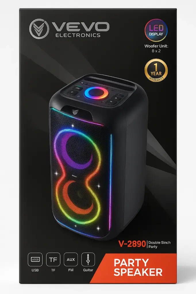 VOVO V-2810 Party RGB Portable Speaker 1.0   