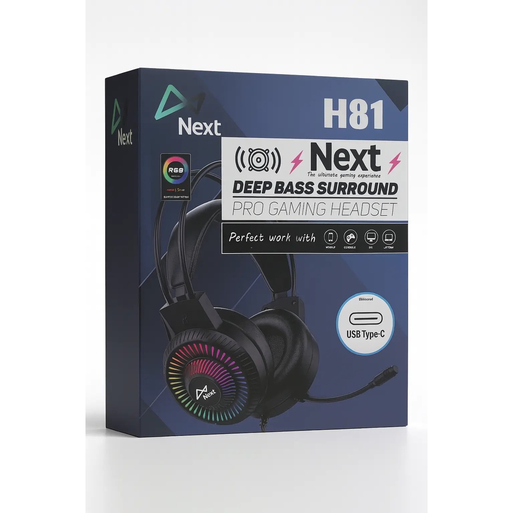 [H81]  H81 Next USB Type-C RGB Deep Bass Surround Pro Gaming Headset