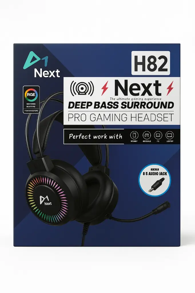 [H82]  H82 Next Deep Bass Surround Pro Gaming Headset with 3.5mm Jack