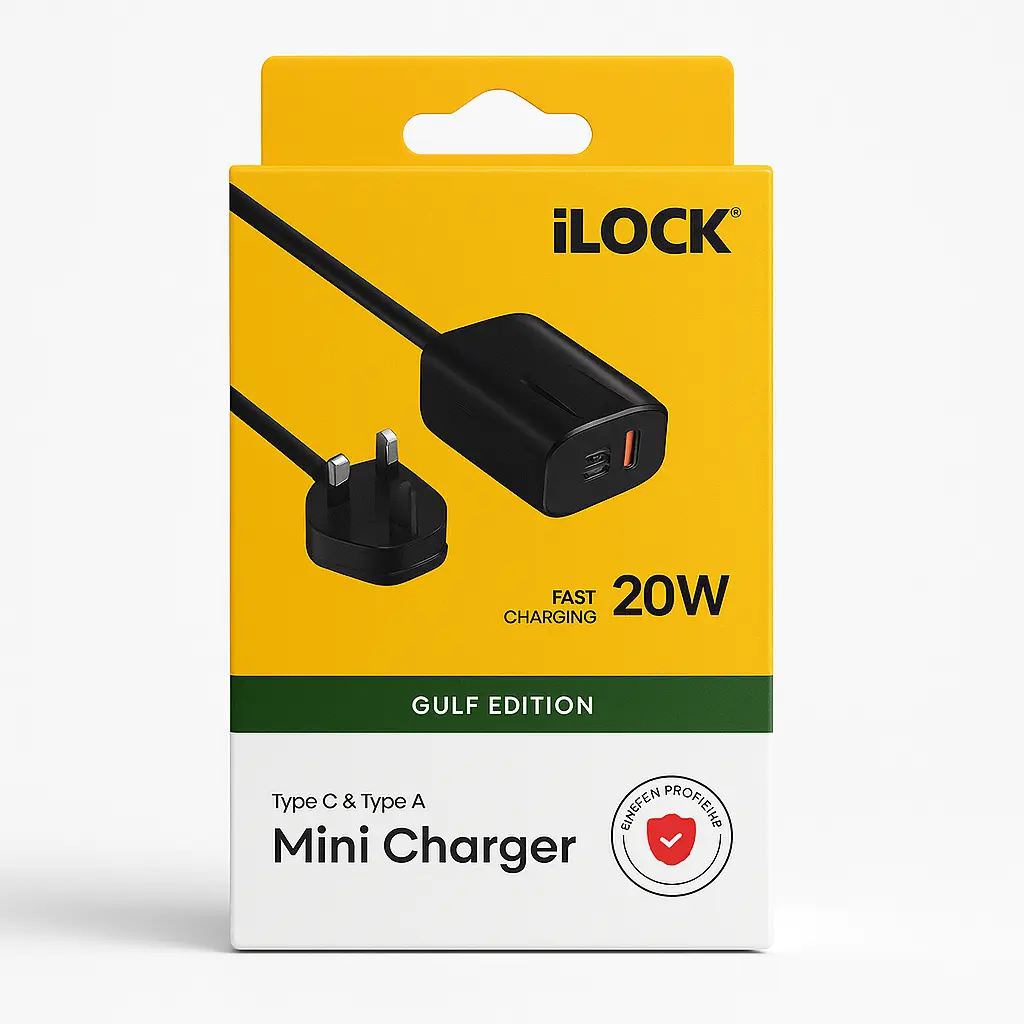 iLOCK Mini Charger | Dual Port (Type-C & Type-A) Fast Charging