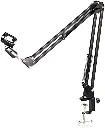 flex pro H-FP1000 professional stand multi -purpose adjustable 360° swiveled desktop mic studio mike microphone arm stand suspension boom scissor holder tripod - Black