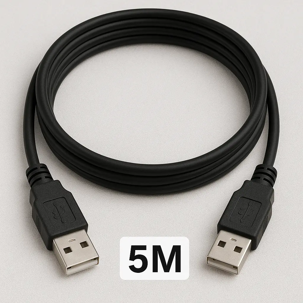 USB 2.0 Male to Male Cable 5M Cord for HDD enclosures, cooling pad, set up box, USB Hubs, Bluetooth speaker 5M