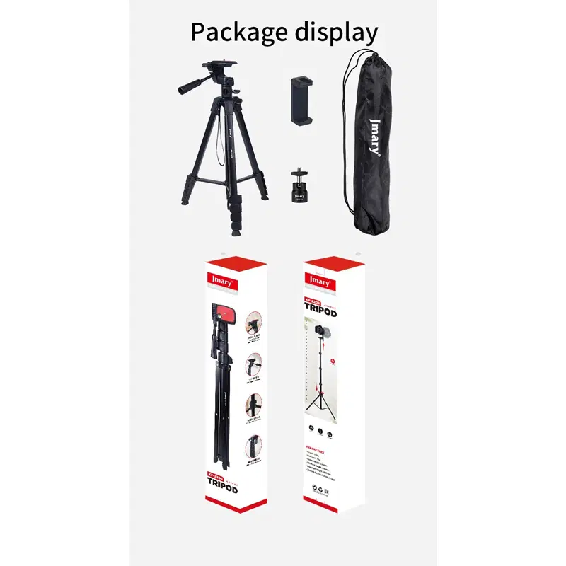 JMARY KP2209 Horizontal Extension Rod Cell Phone Camera Folding Tripod Stand