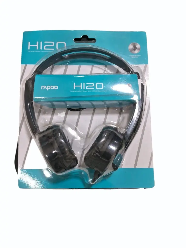 Rapoo usb-wired stereo headset, black - h120 Headphones Headset