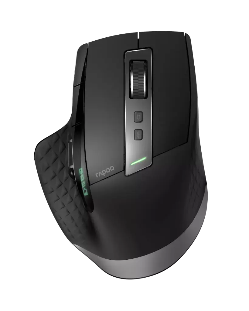 Rapoo MT750S Wireless & Bluetooth Mouse 3200 DPI Sensor Environmentally Friendly Rechargeable Battery Ergonomic for Right-Handed PC & Mac - Black