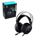 RAPOO VH160 Gaming Headset for PC, with 7.1 Stereo Surround Sound, Canceling Mic & LED Light, Soft Memory Earmuffs for Laptop, Black