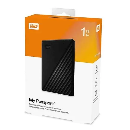 Hard 1TB My Passport Portable Hard Disk Drive, USB 3.0 with Automatic Backup - Western Digital