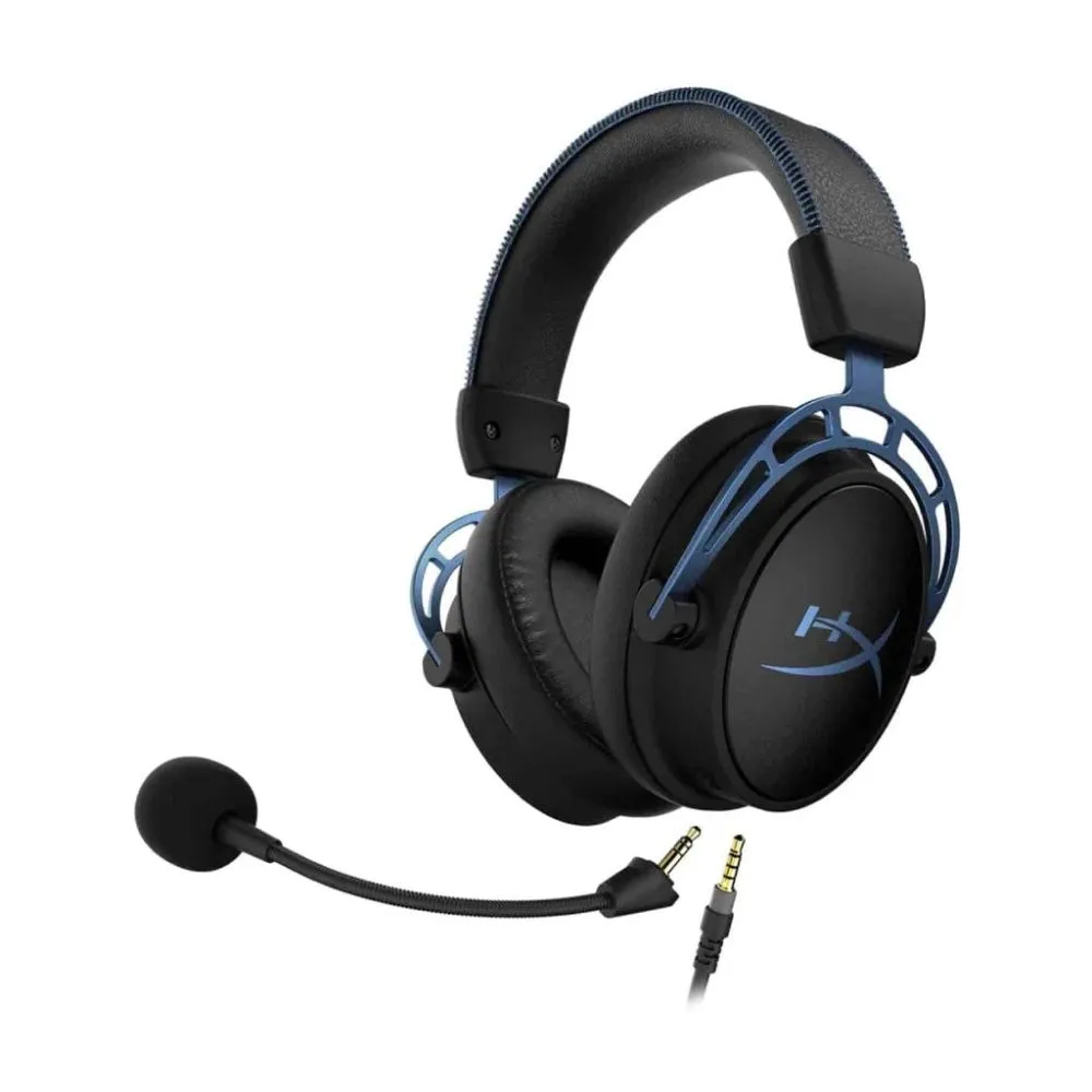 HyperX Cloud Alpha S Wired Over Ear Gaming Headset, Black Blue