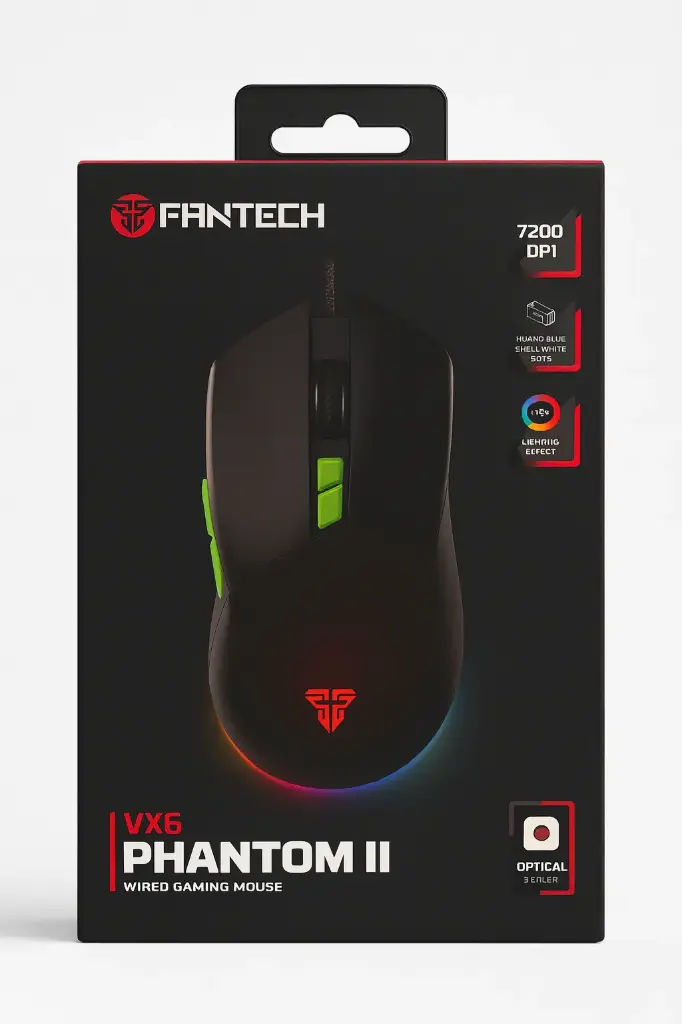 Fantech Phantom II Wired Gaming Mouse VX6 - Black 