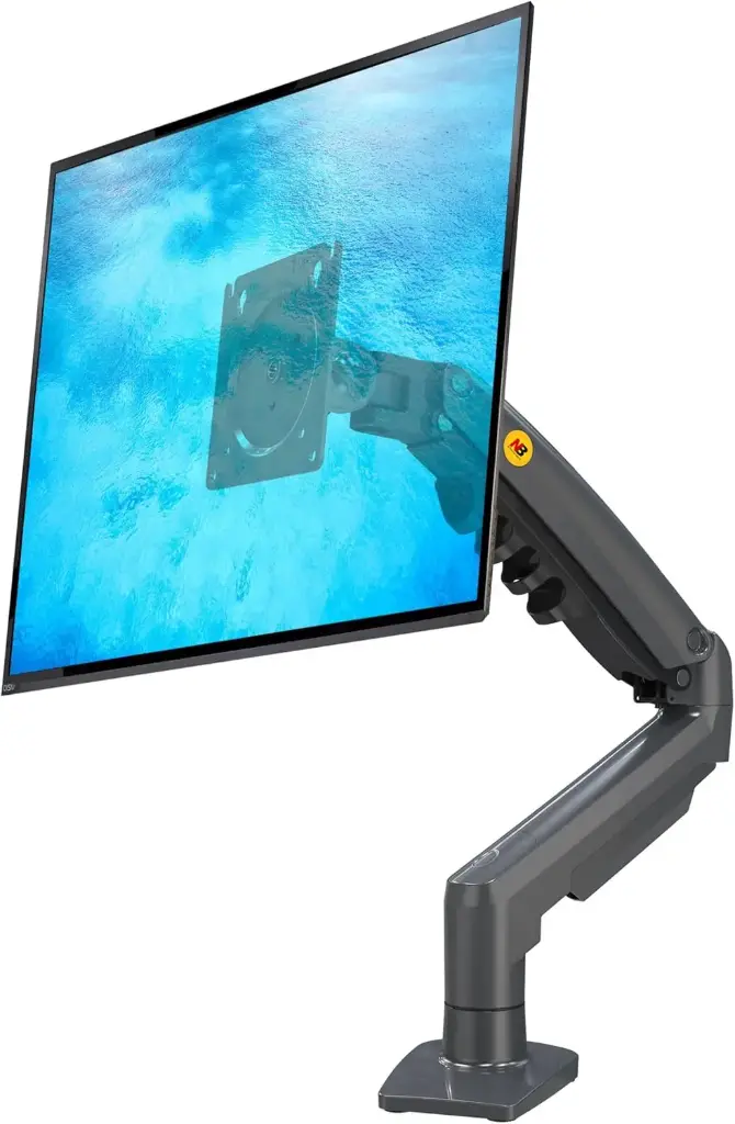 PC Monitor Stand, Ergonomic Articulated Arm with Gas Spring, 17-30 Inches, VESA 75 mm and 100 mm, 360 Degree Rotating