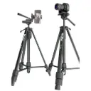 Professional Heavy Duty Tripod NP-680, Heavy Duty Design to Hold Large Lenses, Adjustable Height, Multi-Section Legs with Secure Lock, Stable Base with Weight Hook, Precision Head for Motion Control, Lightweight Aluminum or Carbon Material Suitable for Studio and Outdoor Shooting, Superior Stability and Perfect Shooting Angles Anywhere