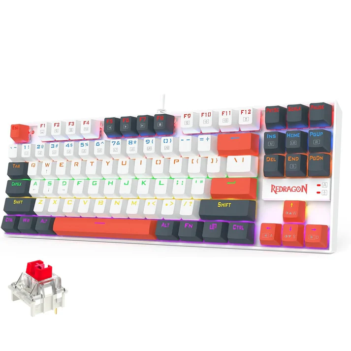 [K552 WLR-R] Redragon K552 WLR-R kumara Rainbow Backlight Red Switch Mechanical Gaming Keyboard