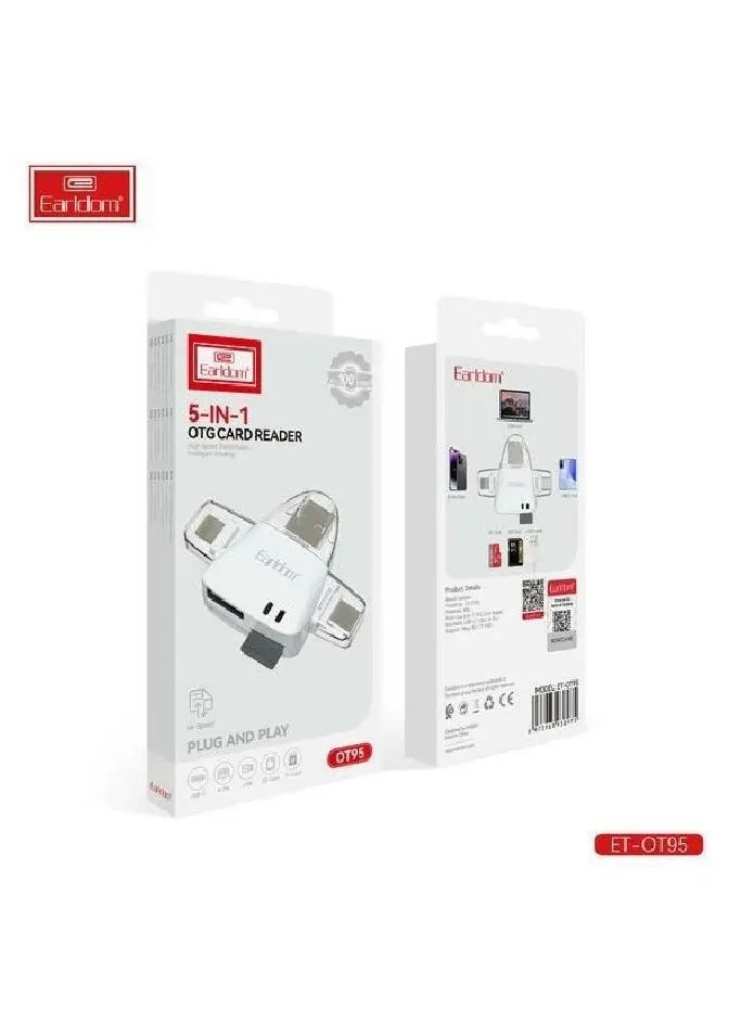 [OT95] ET-OT95 5-in-1 OTG Card Reader USB-C White 