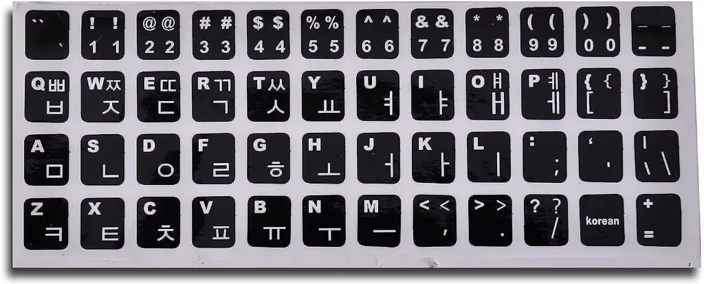 ST AR korean Keyboard Layout Sticker Dustproof Waterproof Strong Viscosity for Laptop - Black