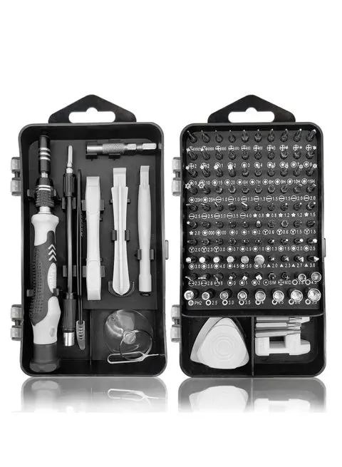 [طقم مفك 115] Latest PC Repair Screwdriver Set, 115 in 1 Professional Precision Screwdriver Set, Multi-Function Magnetic Repair Computer Tool Kit For Mobiles/Tablets/Glasses/Laptop/PC Gray طقم مفكات