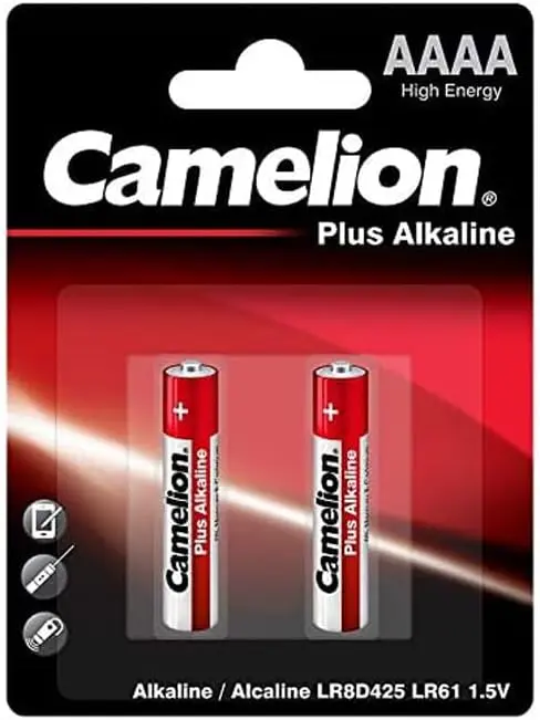 [AAAA LR08-BP2] Camelion Pack of 2 Alkaline Batteries LR61 AAAA MN 2500 288 Packs
