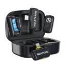 Hollyland LARK A1 Combo 2-Person Wireless Microphone System with USB-C and Lightning Connectors for Mobile Devices (Space Gray, 2.4 GHz)