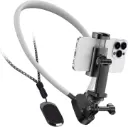 Neck Phone Holder POV/Vlog Neck Mount with Phone Clip, Hands Free Phone Neck Holder Selfie Mount Video Recording for iPhone 15 14 Pro and All Phones for Camera GoPro Insta360
