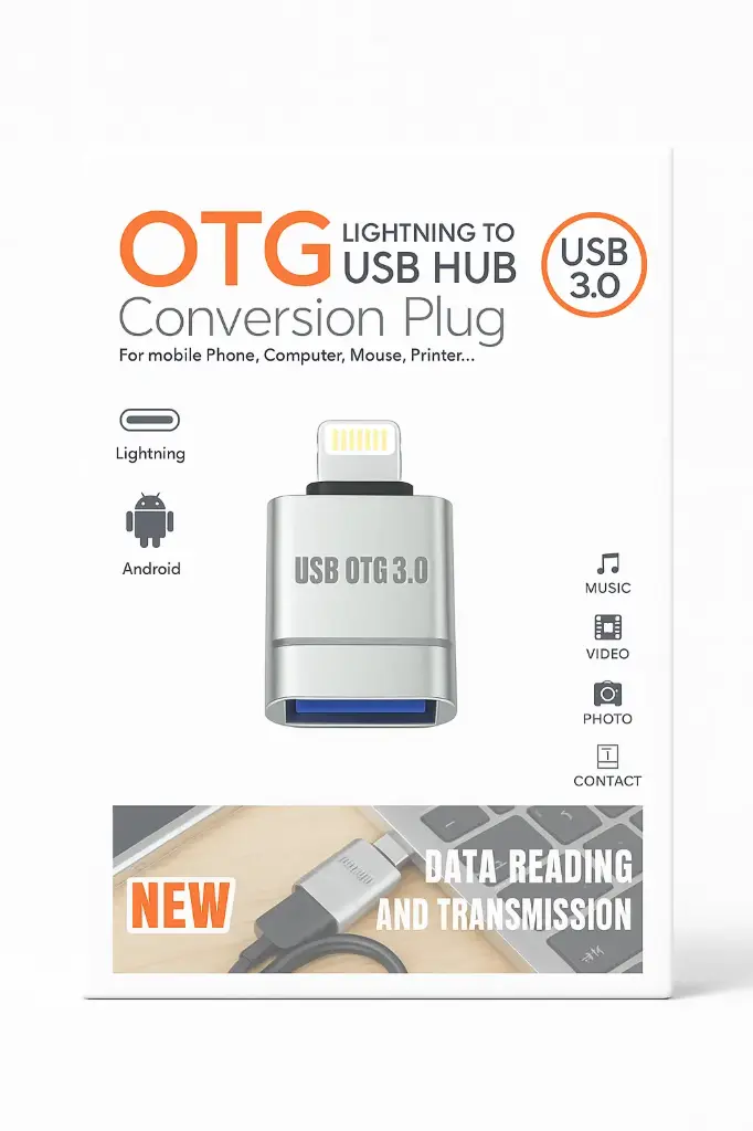 Apple Certified Lightning Male to Female USB Camera Adapter USB3, OTG Data Sync Cable for iPhone 13/12/11/Xr/X/XS/8/7/Card Reader/Flash Memory/Mouse/MIDI Keyboard