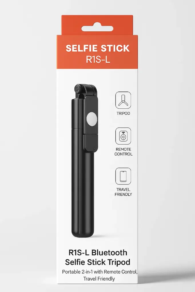 [R1S-L] BG-R1SL Bluetooth Selfie Stick Tripod – All-in-One Portable Stand with Remote Control, Live Broadcast & Travel Use