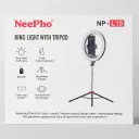 NeePho NP-L15 10" LED Ring Light with Stainless Steel Tripod (33.5cm–2.1m), 3 Color Modes, Bluetooth Remote Control, Type-C Rechargeable, Compatible with iOS & Android