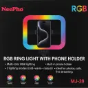 NeePho MJ-28 RGB LED Beauty Live Fill Light with Phone Holder – 3 Color Modes (White / Warm / Soft) – Adjustable Tripod Mount – Perfect for Vlogging & Live Streaming