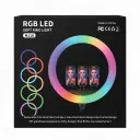 NeePho MJ-18 RGB LED Soft Ring Light – 18" Adjustable Tripod, Multi-Phone Holder (3 Slots), Stepless Dimming, Soft Light, 360° Rotation – Perfect for Live Streaming, Vlogging & Makeup