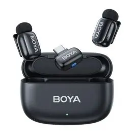 Boya mini Wireless Lavalier Microphone for iPhone15/16 Android USB-C Plug, 2 Ultra Mini Mic with Noise Reduction, AI Voice Change, Lapel Microphone for Vlogging TikTok YouTube Content Creators