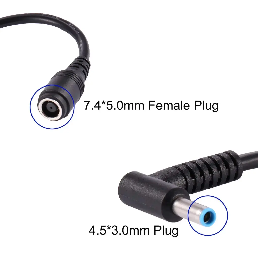 [تحويله انفي] COOLM 7.4x5.0mm to 4.5x3.0mm Charger Adapter Power Converter Cable 7.4mm x 5.0mm 5mm for 12V 5V Powr Supply (1 Pack)