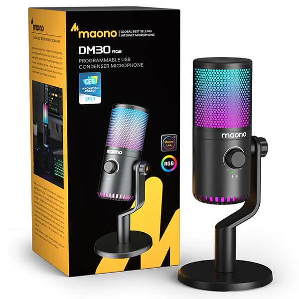 [DM30 RGB] MAONO DM30 RGB USB Gaming Microphone (Black)