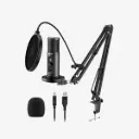 MAONO PM422 USB Microphone for PC, Professional Computer Condenser Mic with Mute, Mic Gain, Zero Latency Monitoring, Boom Arm for Studio, Podcast, Gaming, Streaming, Recording, Twitch, YouTube 