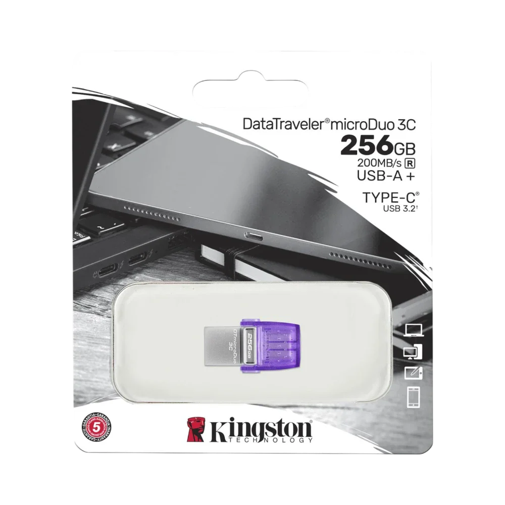 KINGSTON DATATRAVELER MICRODUO 3C USB-A 3.2 + TYPE-C 256GB