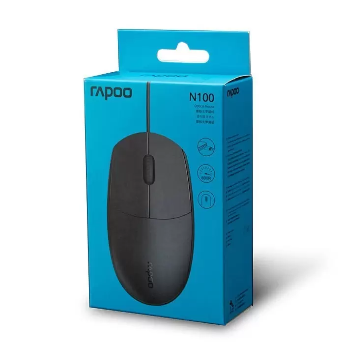 Rapoo N100 Optical Mouse - Black 