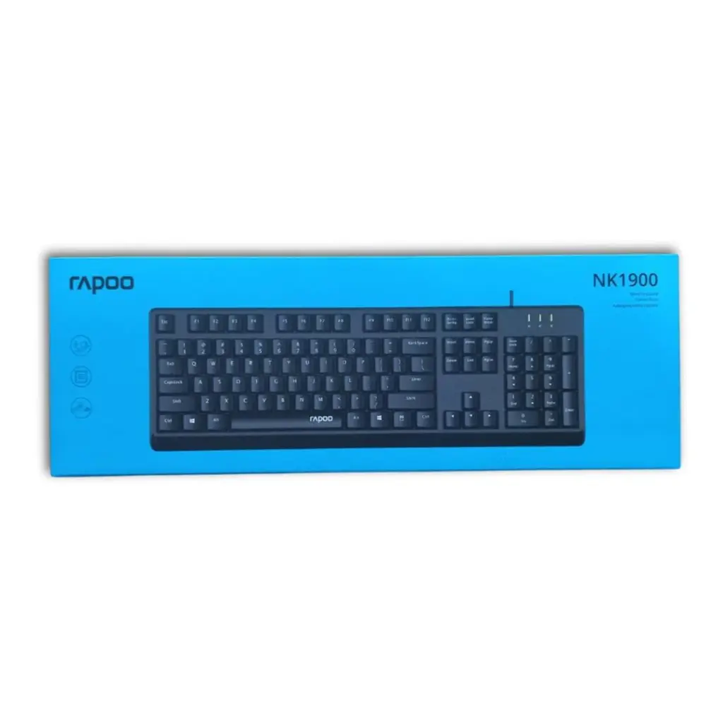 Rapoo NK1900 Wired Keyboard – Arabic/English Layout – USB, Black