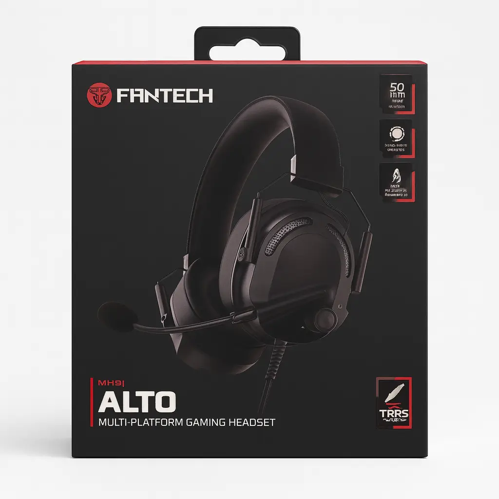 FANTECH ALTO MH91 Wired Gaming Headset with 3.5mm Plug 50mm Drivers Surround Sound HD Mic for PS4 PS5 Xbox PC Laptop Gamer Headphone