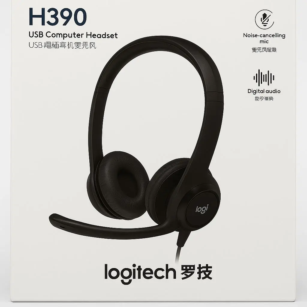 Logitech H390 Wired USB Computer Headset With Noise Cancelling Mic