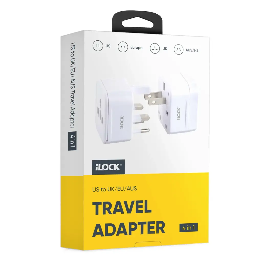 [5092] iLOCK Universal Travel Adapter | US to UK/EU/AUS | Compact & Portable 