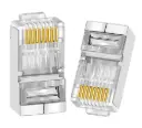 Cat6 Cat6e RJ45 Metal Shielded Male Plug Crimp Connector for Cat6 Cable - Pack of 100