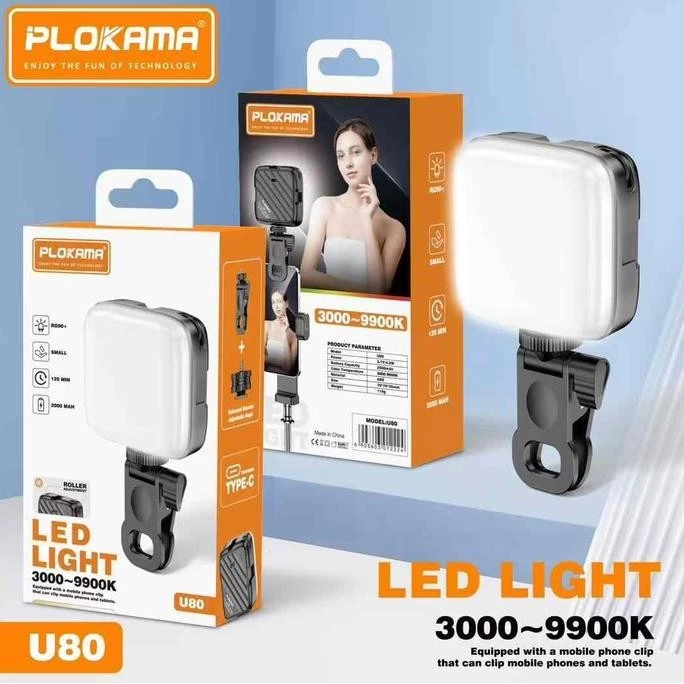 Plokama U80 LED RGB Mobile Phone Light - Video Photography - Mini for Mobile Phones for Professional Photography