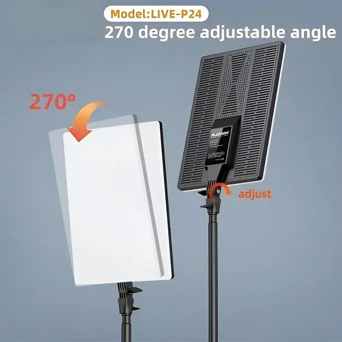 [PLOKAMA LIVE-P24] PLOKAMA LIVE-P24 Professional Ring Light for Broadcasting and Photography with 3-Color Adjustable Lighting - 75W - Remote Control