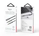 Yesido YAU29 Nylon Braided 3.5mm 4 Pole Port Splitter To Earphone And Microphone Plug Audio Cable 